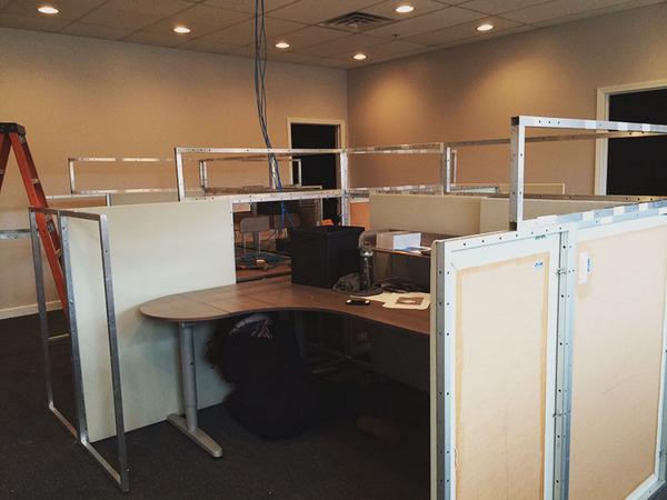 LSAV_Live's tweet image. LSAV's #Frametech  works for even more than custom scenic. Hello, new office! #eventprofs bit.ly/P8YRED