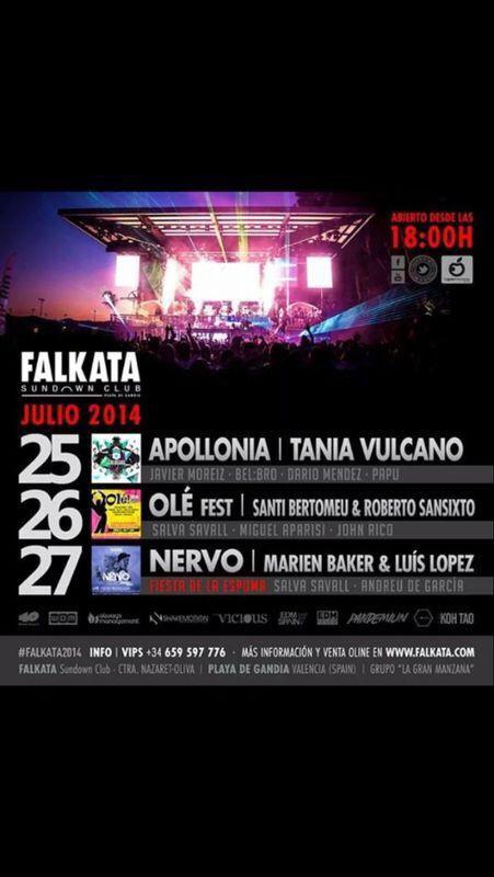 MaragdaEscriva's tweet photo. Prog 25-26-27 Julio @Tania_Vulcano #Apolonia #OleFest @nervomusic @luislopezwdm @MarienBaker solo en @falkatagandia http://t.co/lRpzeX5gij"