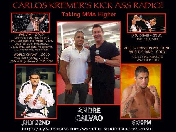 ANDRE GALVAO talks about <a href="/MetamorisPro/">Metamoris</a> 4, <a href="/Telles99/">Eduardo Telles</a> &amp; more 2NITE! icy3.abacus.com/wsradio-studio… @99jiujitsu <a href="/ibjjf/">IBJJF</a> <a href="/MMANews7/">MMA News</a>