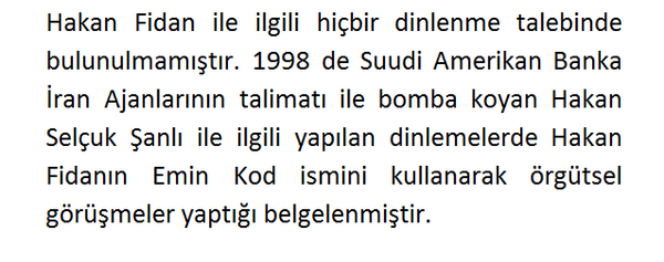 SelamTevhid's tweet photo. 36.Hakan Fidan ile ilgili hiçbir dinlenme talebinde bulunulmamıştır. http://t.co/2gDLUwu1eg