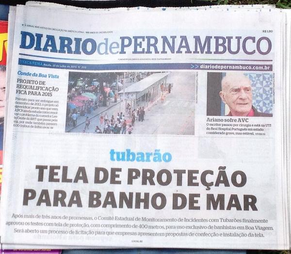Conquista do pernambucano praieiro com a possível instalação de telas de proteção aos banhistas.