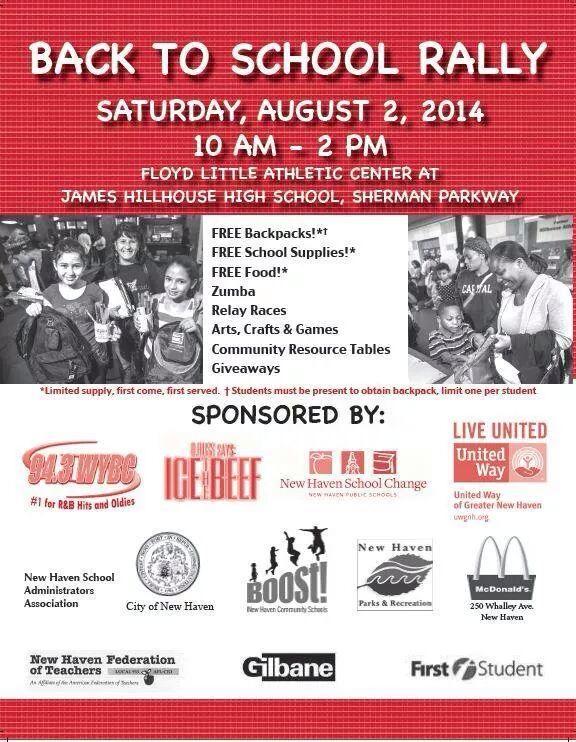 IcetheBeef_ITB's tweet photo. Back to school rally! 94.3 WYBC, Ice the Beef, NHPS, City of New Haven, BOOST, Parks &amp; Recreations and many more! http://t.co/Zw8sQQZdhQ