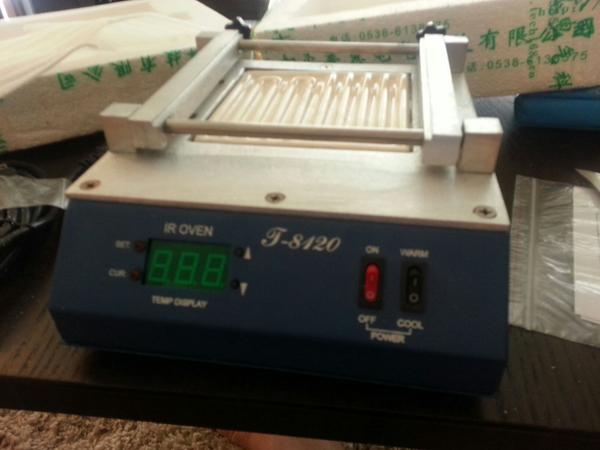 New toy in the mail today! PCB preheated to make building PCBs easier by hand.