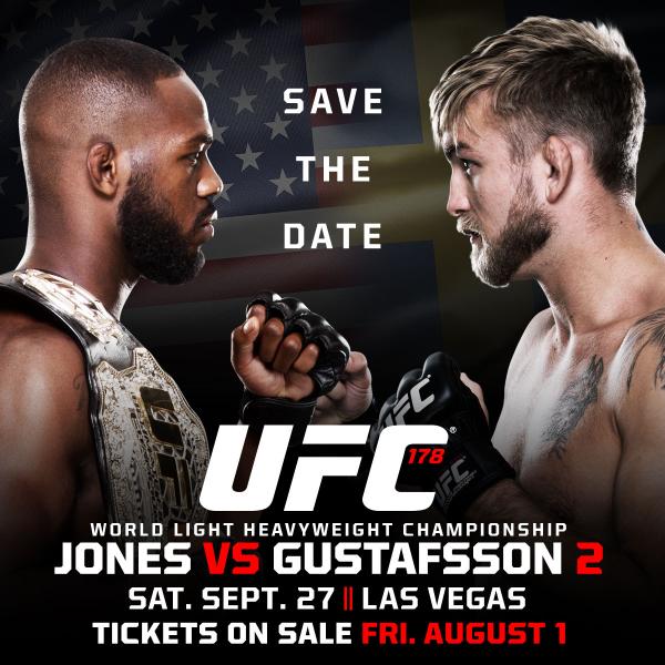 ufc's tweet photo. JUST ANNOUNCED: #UFC178. Sept 27th. @MGMGrand Garden Arena! 
TIX on sale: August 1st

RT If you're ready for ROUND 6 http://t.co/xoDWewQN3a