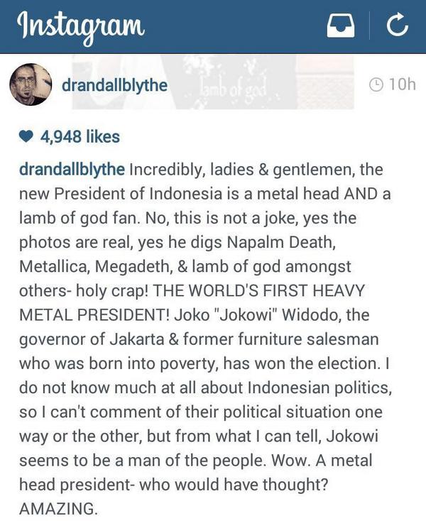 yulienikea's tweet photo. RT @haloCities: #HCNews  postingan akun instagram Randy Blythe vocalis Lamb Of God.. http://t.co/pBV0sNnEyo