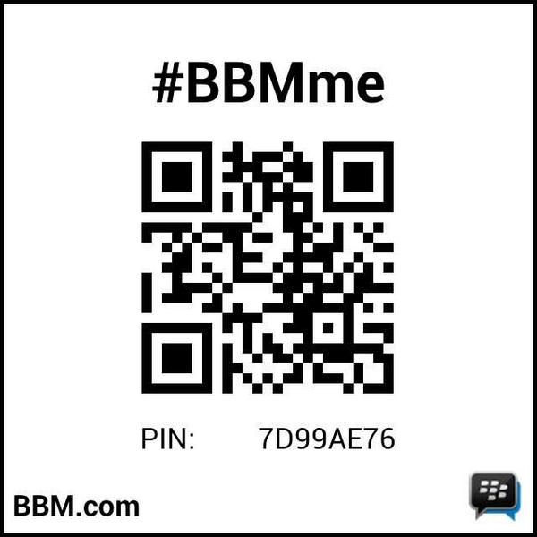 #BBMme PIN: 7D99AE76
pin.bbm.com/7D99AE76