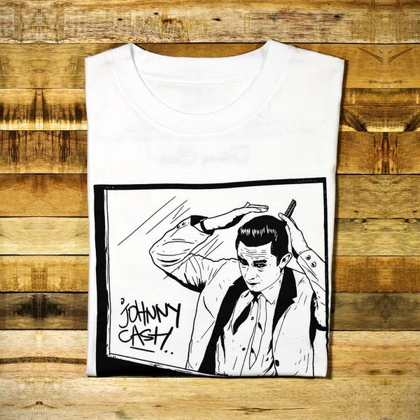 PRIGELGALLERY's tweet photo. Untuk kamu pecinta rambut klimis ada tee JOHNNY CASH warna putih size M dan L dari @spreadtheH8 di PRIGEL Rp100K http://t.co/2y4JsOhG9z