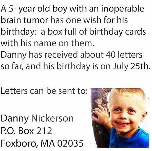 AshleeWhite23's tweet image. My bday wish this yr is that u shower Danny Nickerson w love by sending him a card🙏 #dannynickerson ❤️  thank you.