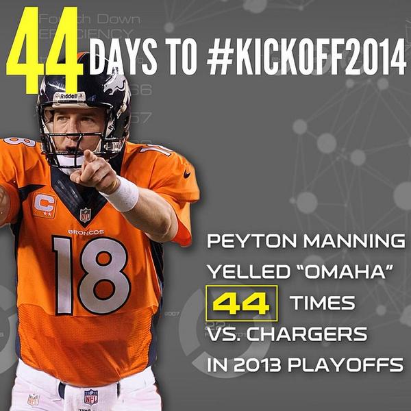 NFL's tweet image. 44 Days... #Kickoff2014