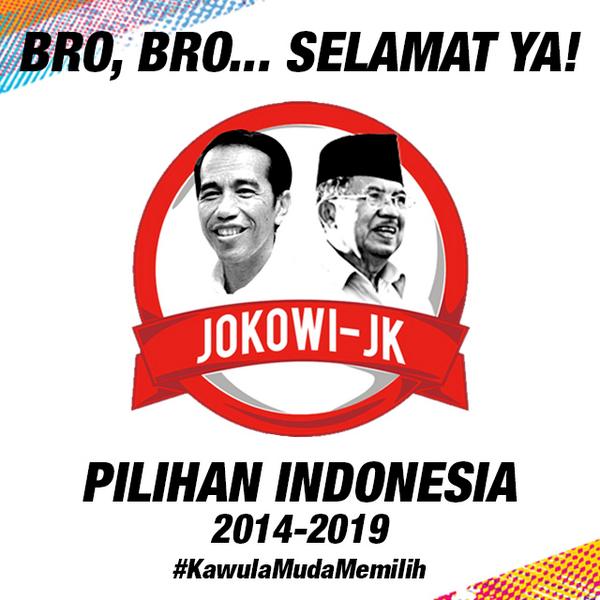 Selamat utk @jokowi_do2 <a href="/Pak_JK/">Jusuf Kalla</a>! Mari wujudkan #IndonesiaBaru dan #RevolusiMental