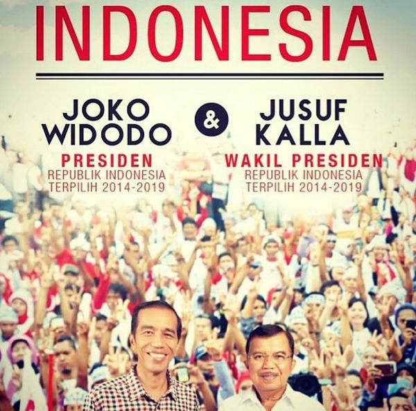 Selamat Bpk @jokowi_do2 dan Bpk <a href="/Pak_JK/">Jusuf Kalla</a> sebagai Presiden dan wakil Presiden masa bakti 2014 - 2019