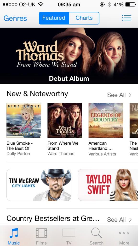 Who has downloaded the album!? So excited to get a banner on the country page on iTunes too :))))!!!!