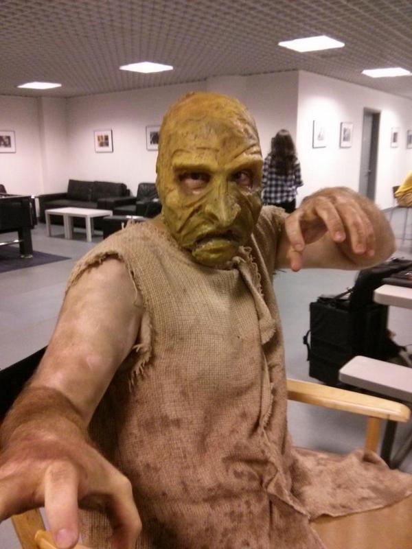 Ian_Greenwell's tweet image. Day 1 of 2 down rocking this look for a student film. Loving it! #acting #goblin #creaturework #actinglife