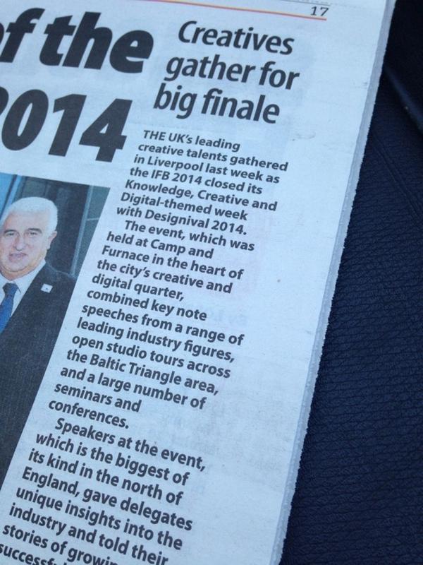 Designival's tweet image. We're in the Liverppol Echo today #IFB2014 @tonymc39