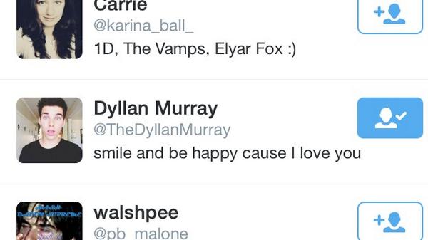OMG thank you @TheDyllanMurray for the follow!!!! I love you #Dyllpickle