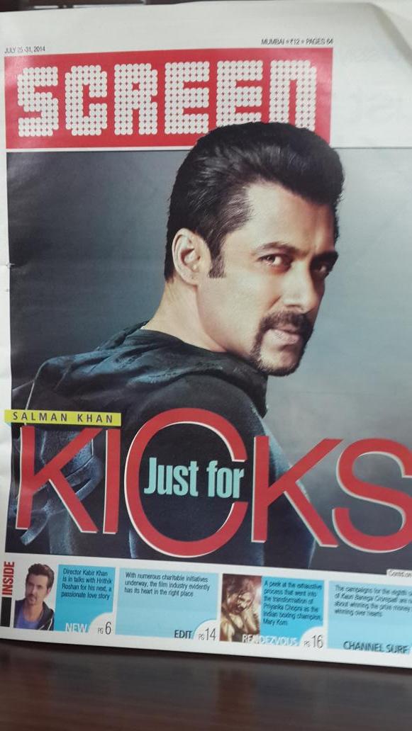 psinhajha's tweet photo. Salman Khan on why he's kicked about Kick, the bright new find Suraj Pancholi and  leading ladies in Screen... http://t.co/QFSCXDveTP