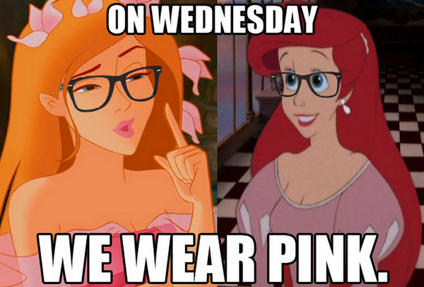 On Wednesday we wear pink. 