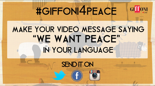ijijjiooj9's tweet photo. "Noi vogliamo la pace" or "We want a peace". Say it in a video and share it with hashtag #giffoni4peace #giffonilive http://t.co/45ZYbLgZuL