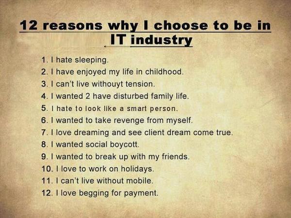 japharr's tweet image. Why you choose IT or software Field? #GeekTweets