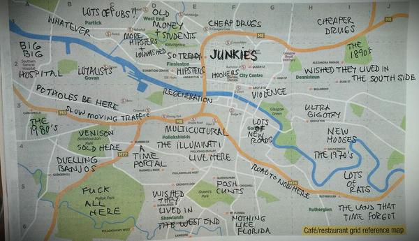Alternative tourist map of Glasgow: