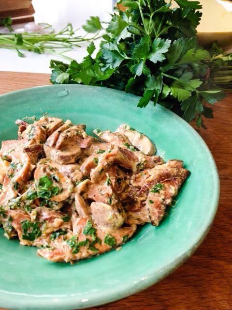 A wintry favourite, pine forest mushrooms with garlic, cream and parsley (recipe in Cook's Companion book or App)
