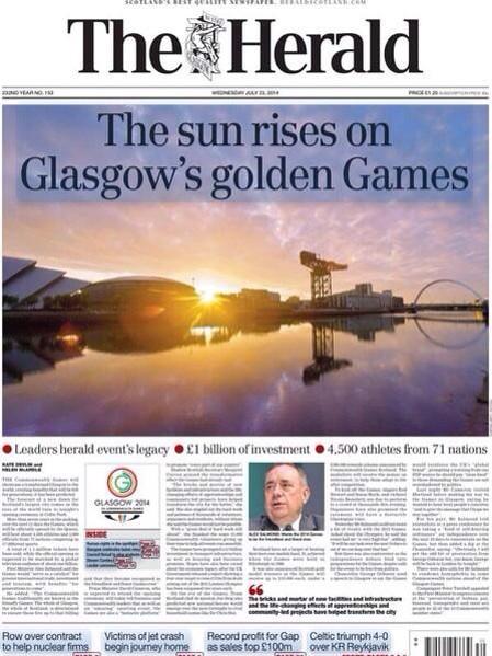Great pic on front of herald today. It's all getting very exciting! #bringonthegames