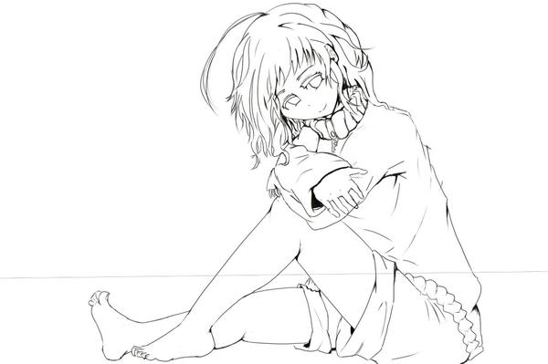 自作線画完成└( ^ω^ )」L( ^ω^ )┘ 