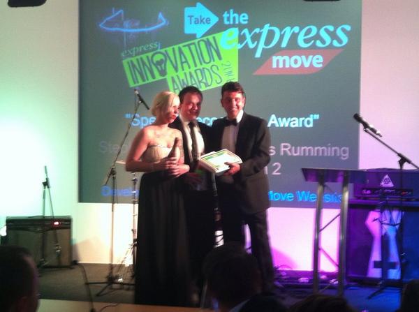 Chris and Steph from Group 81 receiving their Special Recognition Award at Express Got Talent @Tesco_DHunter