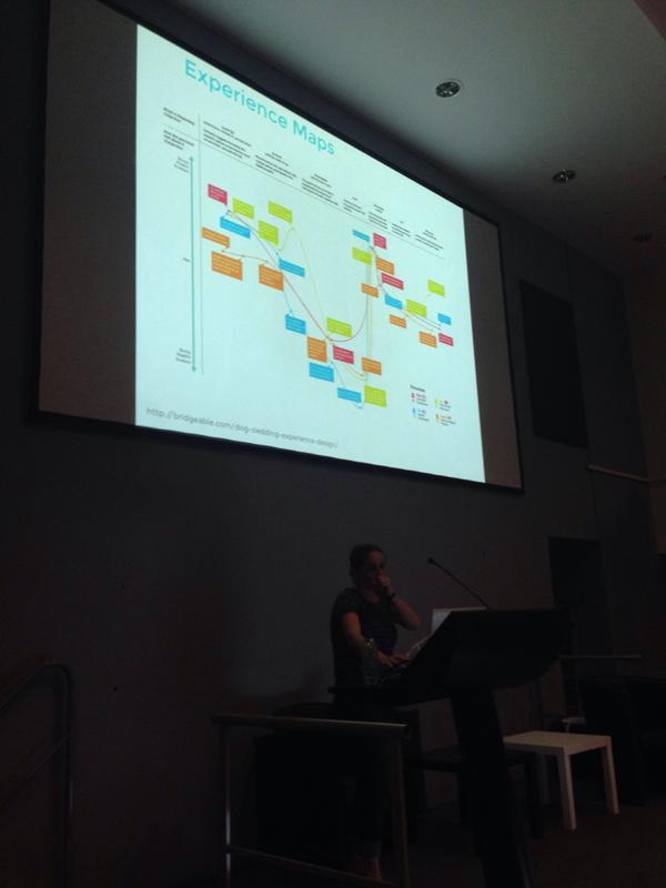 Experience maps can show user journeys - some good examples on Pinterest.