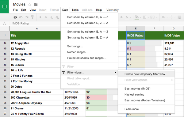 Filter Views in new Google Sheets allow you to sort &amp; filter data on view-only spreadsheets. goo.gl/bVXPyY