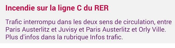 Ligne_C's tweet photo. Attention incendie et #perturbations sur la #lignec #rerc #qml http://t.co/YV2o8ocajs
