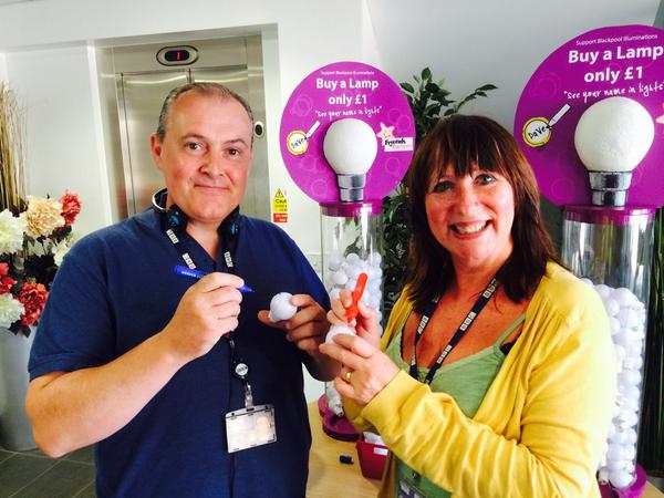 IlluminationFri's tweet photo. A big thanks to our friends Sally &amp; Chris from BBC Radio Lancashire for buying a lamp at Lightworks today. http://t.co/SThwoqyoni