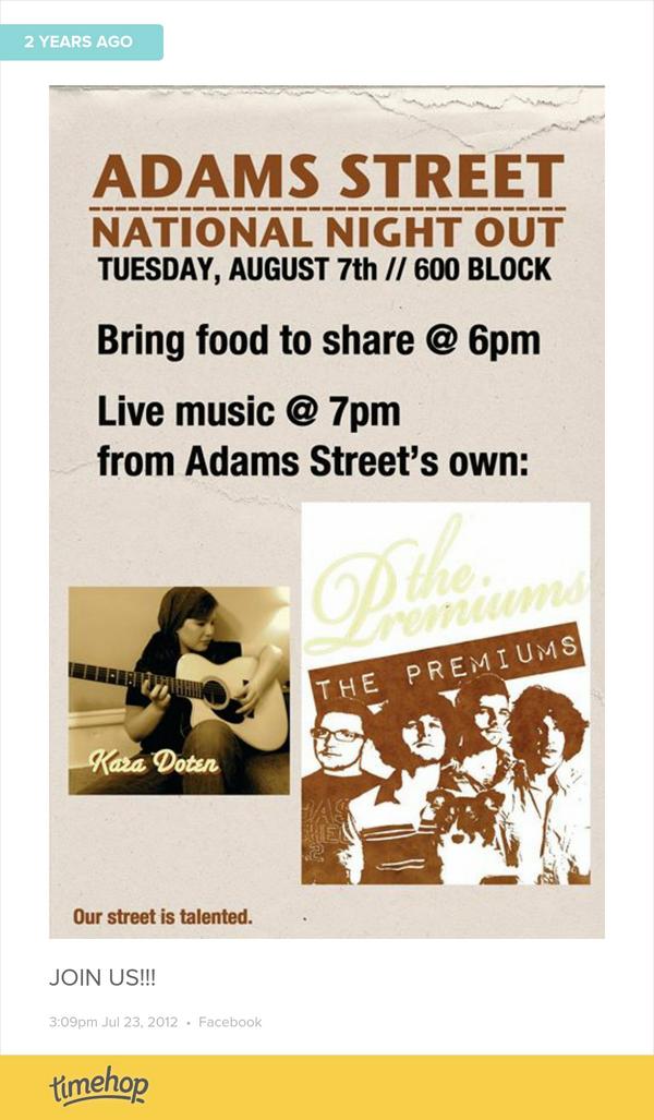 karadoten's tweet photo. Ha - 2 years ago National Night Out ... Playing this year too - 1st Tuesday of August 7pm http://t.co/HSSFwhJDGh http://t.co/swpBtfK8oV