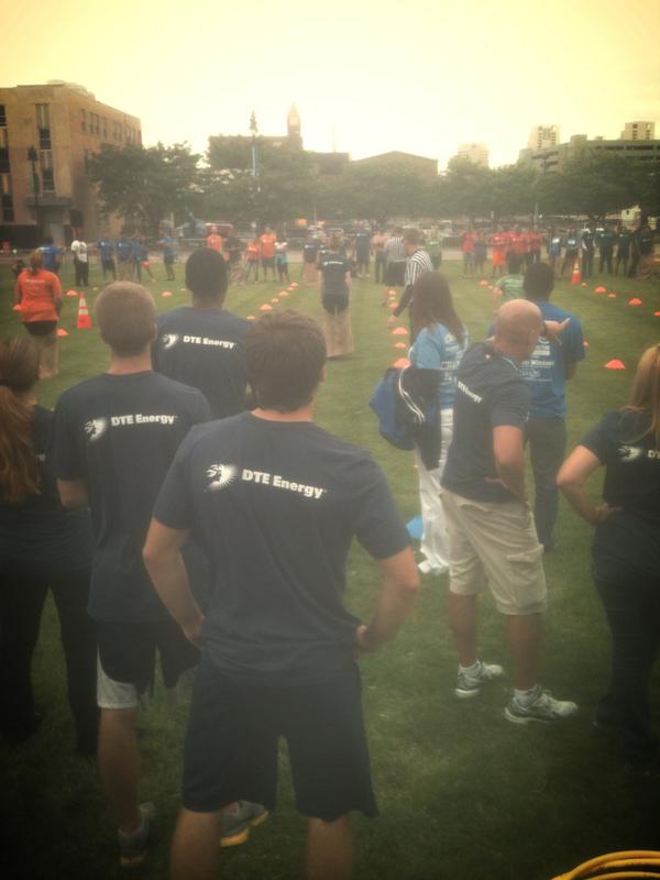 DTE_Energy's tweet photo. The sack race at #LDG14 was fun filled. #DTEEnergy's Mark Stiers even stopped by! #TeamDTE landed in 2nd Place. http://t.co/e3GhvxNo3P
