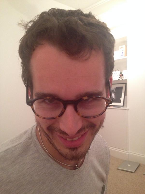 karen_hauer's tweet photo. @ChrisMannPhoto hijacking my phone and wearing @keviclifton glasses. You thought I wouldn't find out #selfiethief http://t.co/GTNH6uKjE0