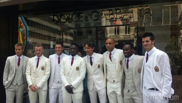 Lymehaus's tweet photo. AC Millan's Coach Inzaghi and a group of red&amp;black players visited the Dolce &amp; Gabbana boutique in New York! http://t.co/3Wp2npSV3d