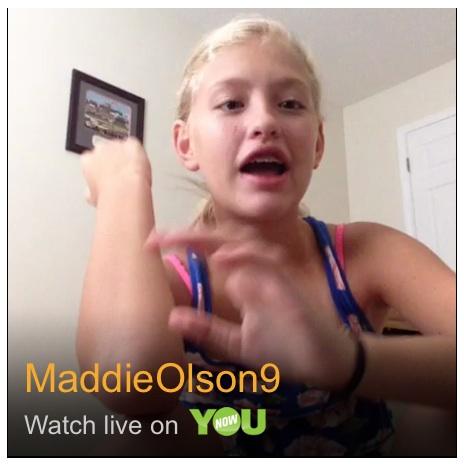 Check out <a href="/MaddieOlson9/">Maddie Olson</a> live on <a href="/YouNow/">YouNow</a>!  Watch: younow.com/MaddieOlson9/1…