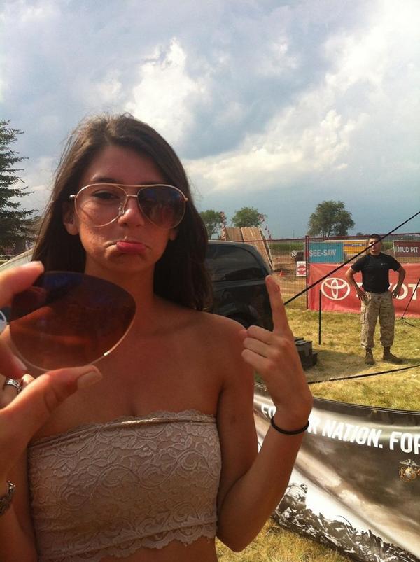 countdown2CT's tweet image. Emma is telling us there is ONE more day until she breaks another pair of sunglasses at CT! #hobo