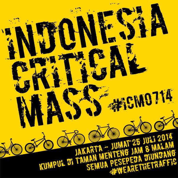 Jumat ini, Jakarta! Semua pesepeda diundang! Jangan lupa bawa teman biar ramai! #ICM0714 #wearethetraffic