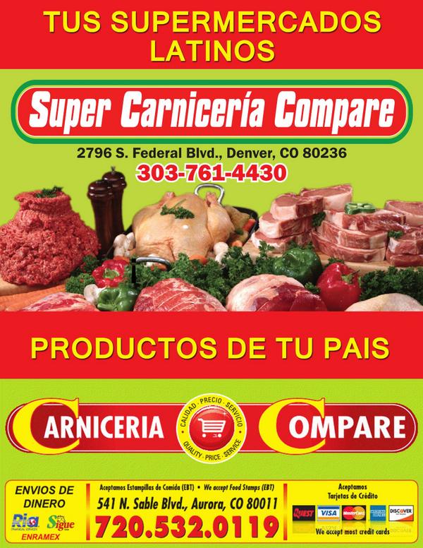 CarniceraCompa's tweet photo. Visitenos en nuestra dos tiendas localizadas en Aurora, CO o Denver, CO!! Aqui estaremos hasta las 9 PM esperándolos. http://t.co/QFGNJ5Lw4r
