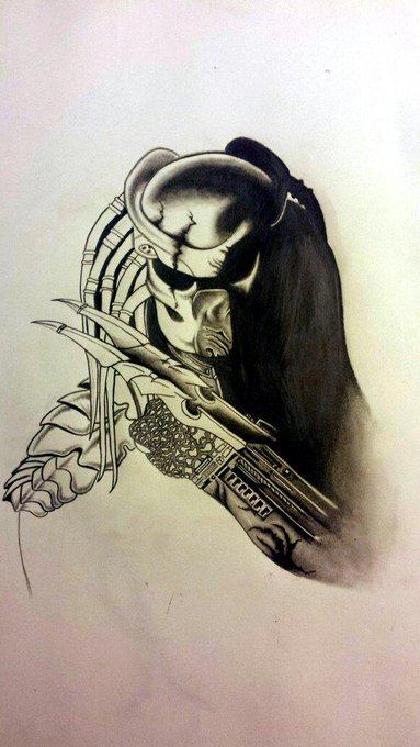 #Stoner #Doodles finally starting 2 finish shading in Mr.#predator :P #Art = #Meditation http://t.co