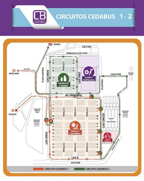 CdeAbastoCDMX's tweet photo. Les compartimos el mapa de los circuitos y paradas que tendrá el #CEDABUS: http://t.co/SWuCZXNLBf