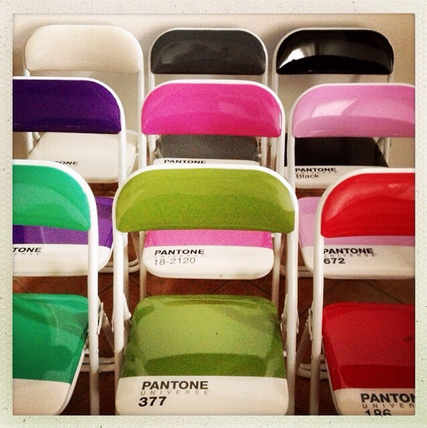 pantone's tweet photo. It’s hard to stop at just one! @lafederock just added 3 new chairs to her collection. Chairs by @selettiworld http://t.co/F9JV1xji6Q