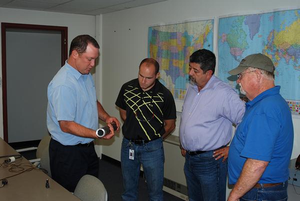 TesTexInc's tweet image. #NRG Energy toured our facility last night. Here we have Shawn Gowatski demonstrating our #graphitization detection.