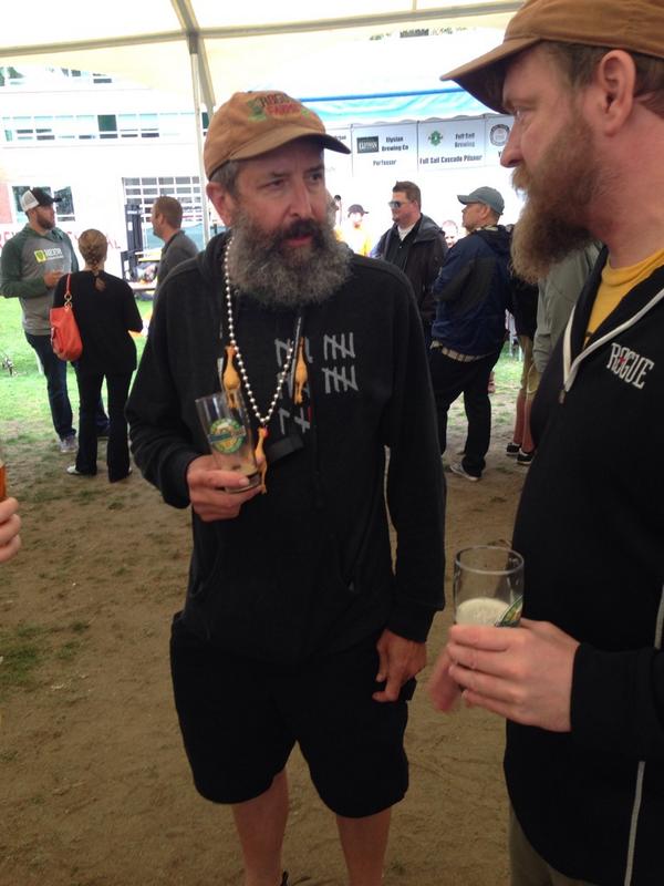 RogueAles's tweet photo. Just enjoying @oregonbrewfest with the grand marshall, John Maier. #OBF2014 http://t.co/kptCeikMdM