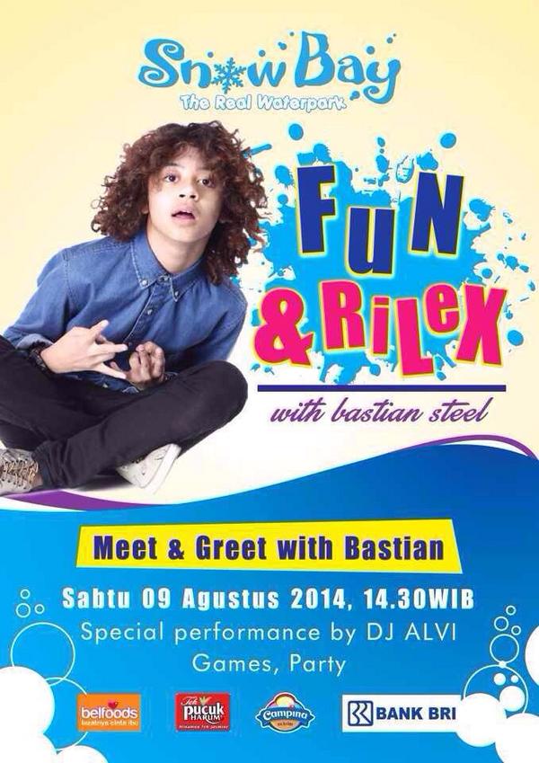 BstarzTng's tweet photo. MnG @bastiansteel 9 Agustus 2014. Pkl set 3 sore-selesai. Tiket tinggal bayar tiket masuk snowbay utk weekend 150K http://t.co/3KKNGWTnJ9