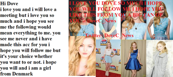 DoveC_News's tweet image. @DoveCameron i have made this for you will you follow me? please see me