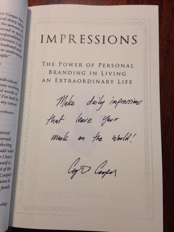 coytecooper's tweet image. RT for a chance to win this signed (1st print edition) of new Impressions book! Will announce winner at 10pm EST!