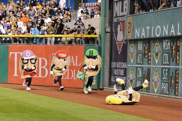 "<a href="/Pirates/">Pittsburgh Pirates</a>: Cheese Chester is out 6-8 weeks with a broken foot. #PierogyRace #getwellsoonchester " <a href="/_DeMico/">Earlyman</a>