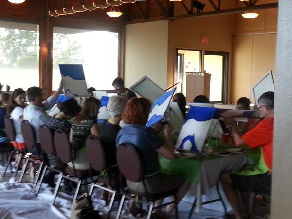 RyanBrudy's tweet photo. Paint night @Pinebrook ! #WineWednesday #yopo http://t.co/rUJV7IVCvX
